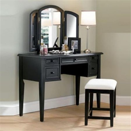 POWELL Powell 502-290 Antique Black with Sand Through Terra Cotta Vanity  Mirror & Bench 502-290